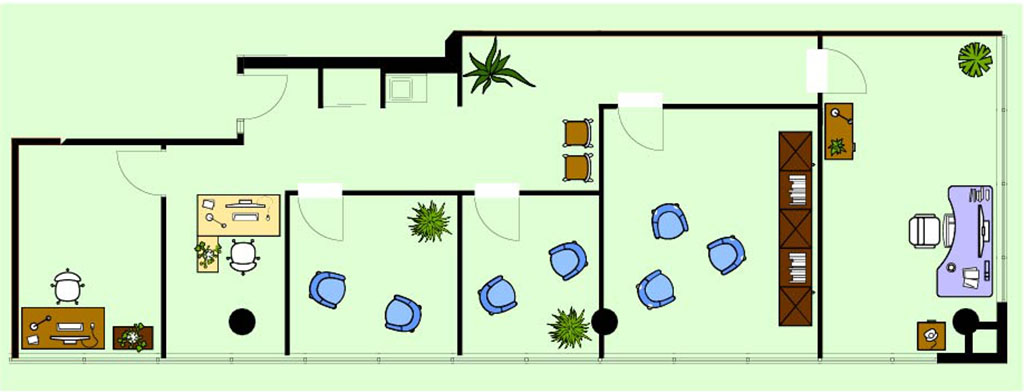 Floorplan of our new office at 260 Hearst Suite 504